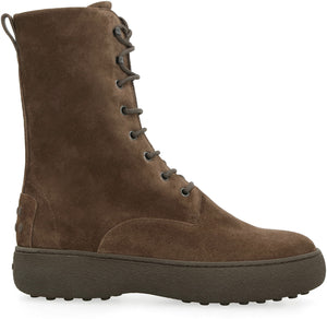 Lace-up suede ankle boots-1